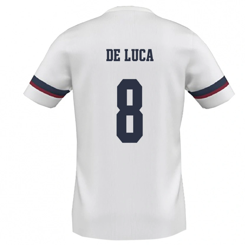 DanxenレディースSergio De Luca#8白と赤アウェイシャツ2025/26ジャージーユニフォーム