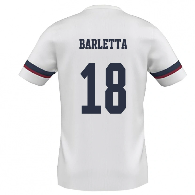 DanxenレディースEmanuele Barletta#18白と赤アウェイシャツ2025/26ジャージーユニフォーム