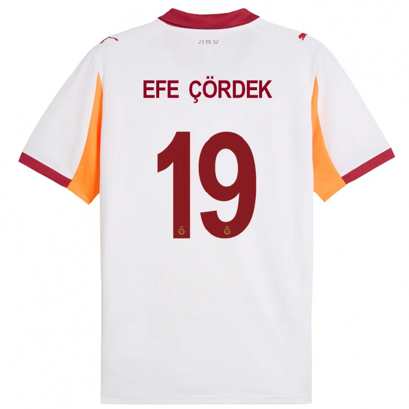 DanxenレディースAli Efe Çördek#19白と赤アウェイシャツ2025/26ジャージーユニフォーム