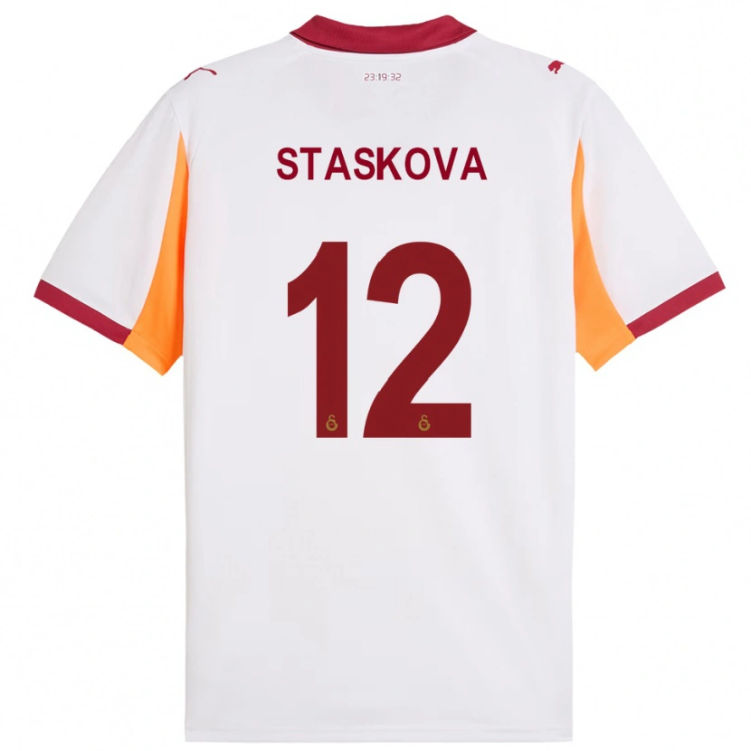 DanxenレディースAndrea Staskova#12白と赤アウェイシャツ2025/26ジャージーユニフォーム