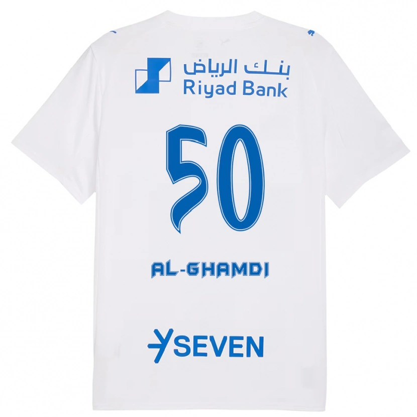 DanxenレディースAbdulelah Al-Ghamdi#50白と青アウェイシャツ2025/26ジャージーユニフォーム
