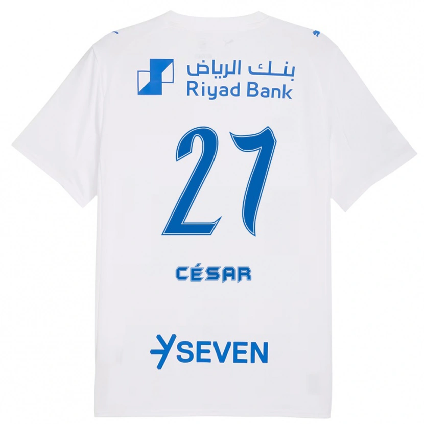 Danxenレディースカイオ・セザール#27白と青アウェイシャツ2025/26ジャージーユニフォーム