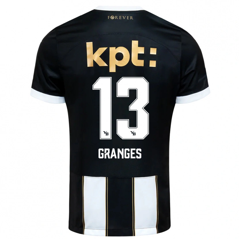 DanxenレディースMalaurie Granges#13黒と白アウェイシャツ2025/26ジャージーユニフォーム