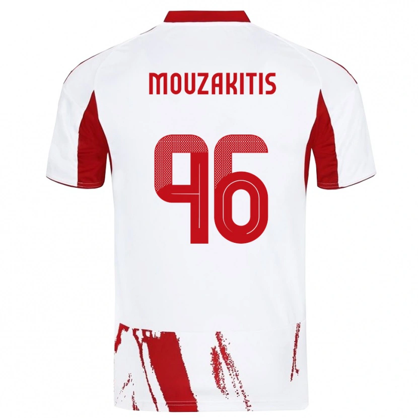 DanxenレディースChristos Mouzakitis#96白と赤アウェイシャツ2025/26ジャージーユニフォーム