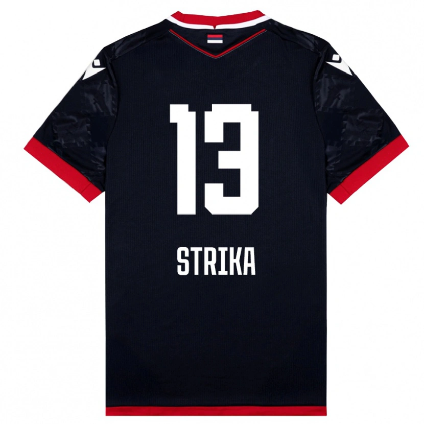 DanxenレディースMatej Strika#13黒と赤アウェイシャツ2025/26ジャージーユニフォーム