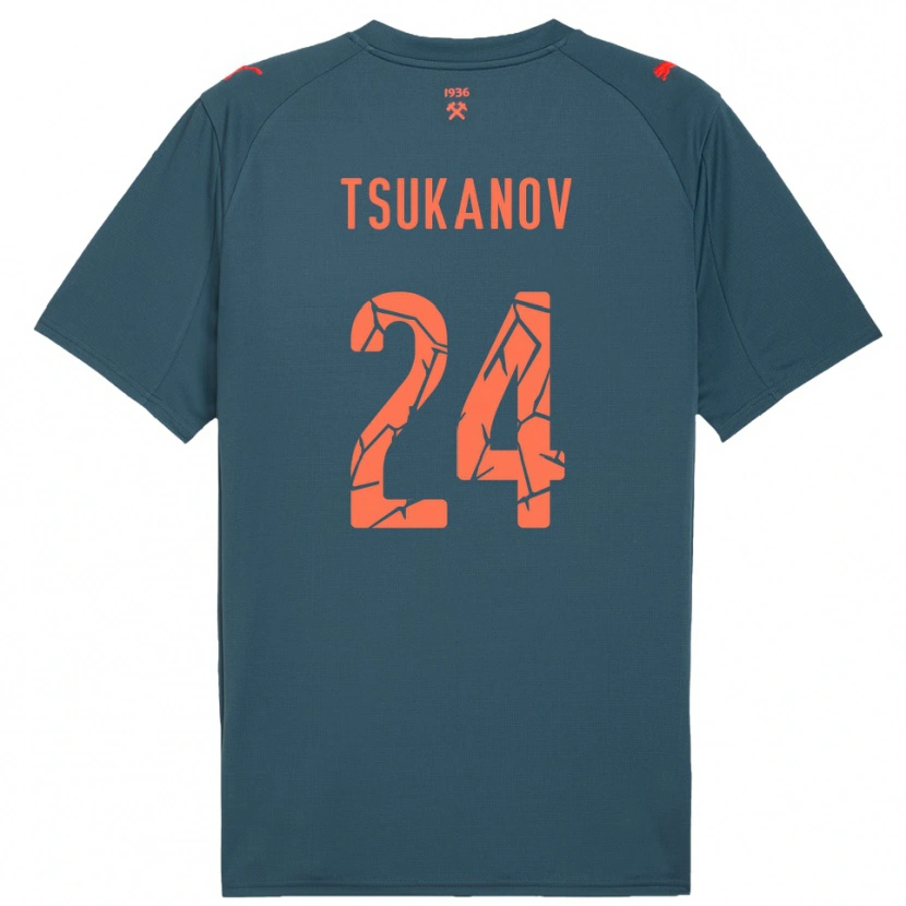 DanxenレディースViktor Tsukanov#24紺と赤アウェイシャツ2025/26ジャージーユニフォーム
