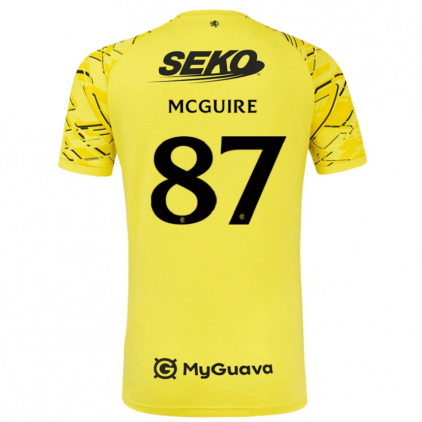 DanxenキッズRydnn McGuire#87イエローブラックゴールキーパー シャツ2025/26ジャージーユニフォーム