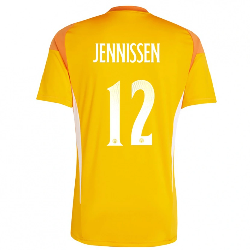 DanxenキッズLaurenz Jennissen#12オレンジホワイトゴールキーパー シャツ2025/26ジャージーユニフォーム