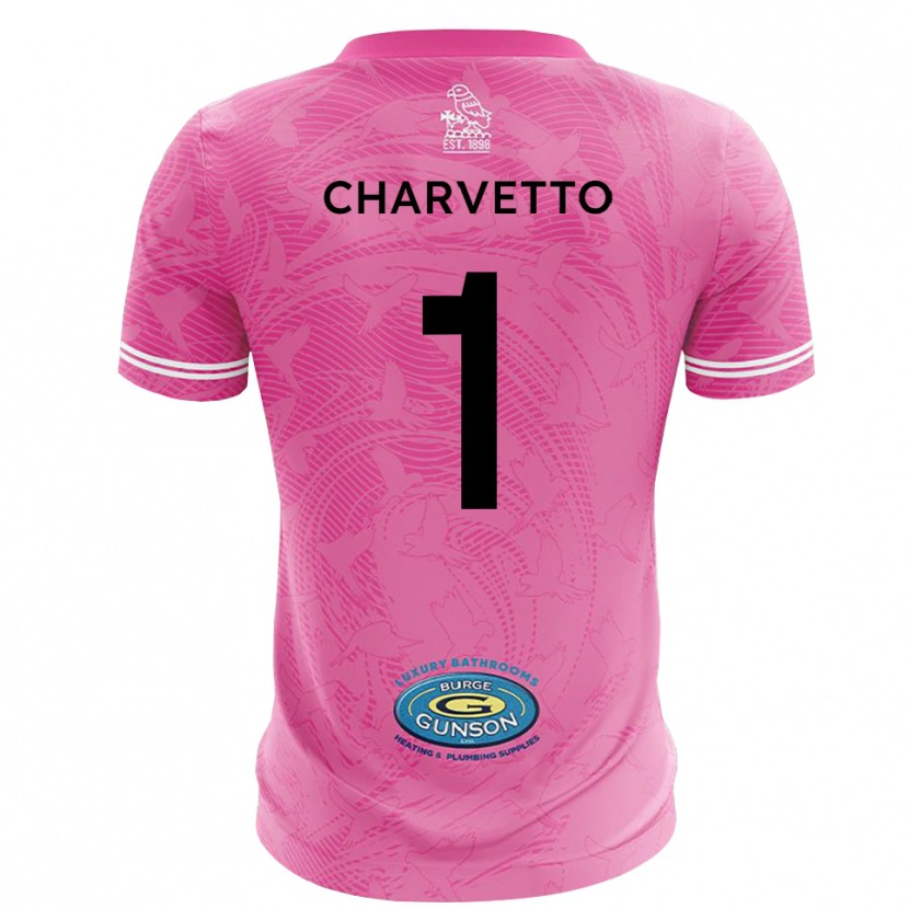 DanxenキッズMichael Charvetto#1ピンク ホワイトゴールキーパー シャツ2025/26ジャージーユニフォーム
