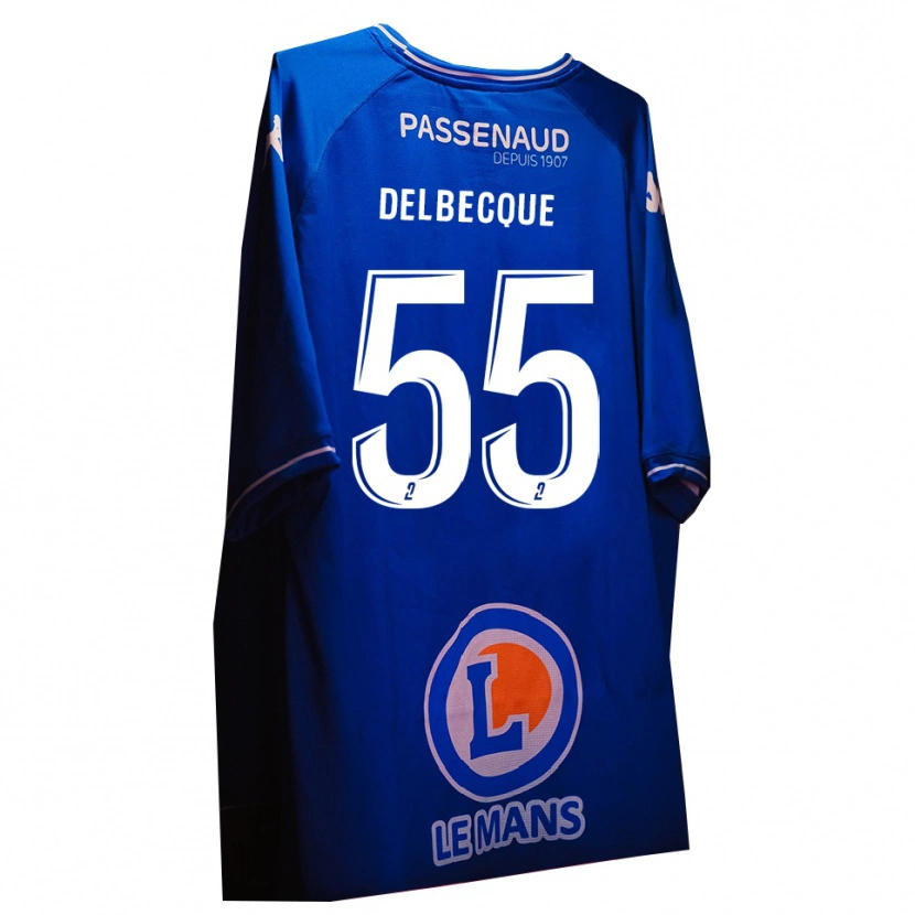 DanxenキッズAugustin Delbecque#55ロイヤルブルー ホワイトゴールキーパー シャツ2025/26ジャージーユニフォーム