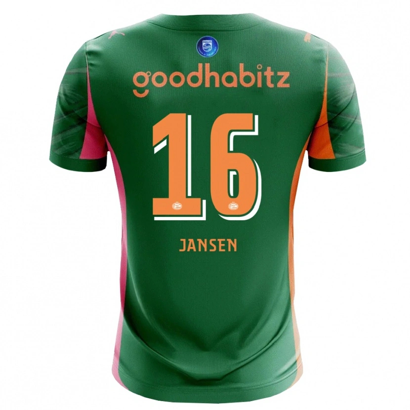DanxenキッズSem Jansen#16緑 オレンジゴールキーパー シャツ2025/26ジャージーユニフォーム