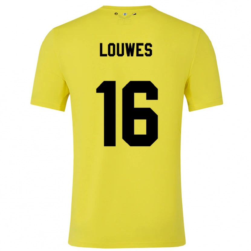 DanxenキッズPuck Louwes#16黄色 黒ゴールキーパー シャツ2025/26ジャージーユニフォーム