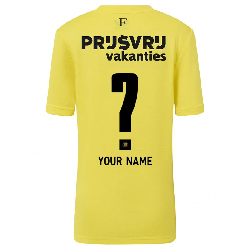 Danxenキッズフェイエノールト黄色 黒ゴールキーパー シャツ2025/26ジャージーユニフォーム