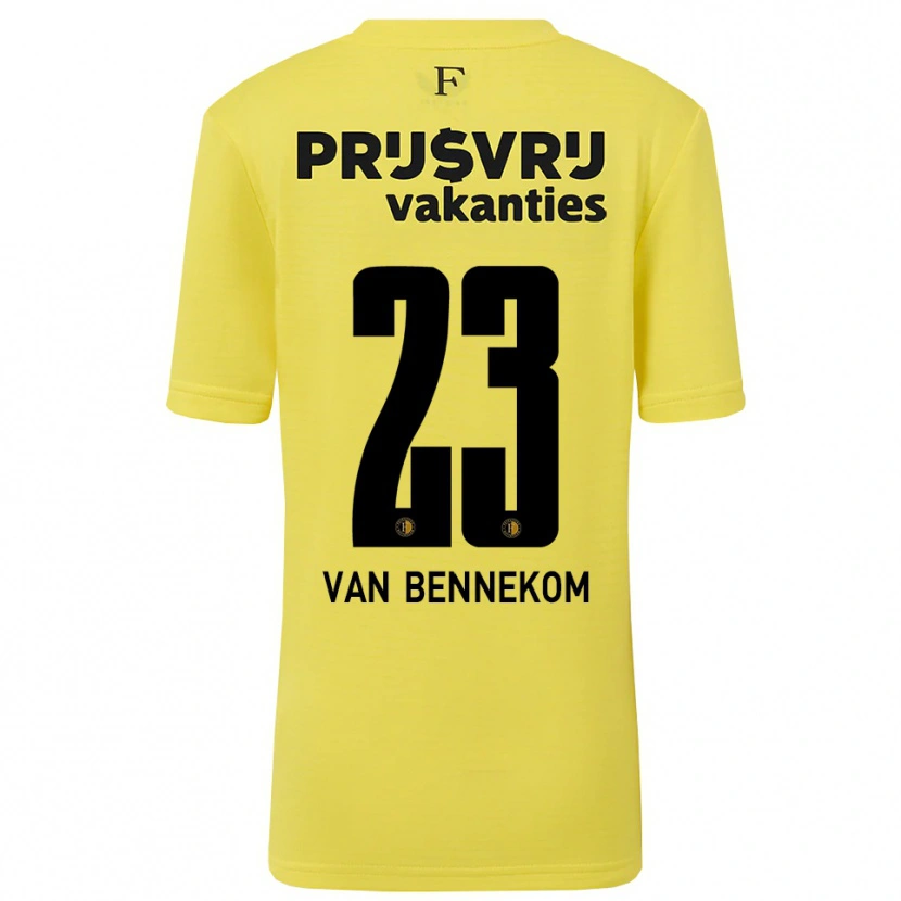 DanxenキッズDuron van Bennekom#23黄色 黒ゴールキーパー シャツ2025/26ジャージーユニフォーム