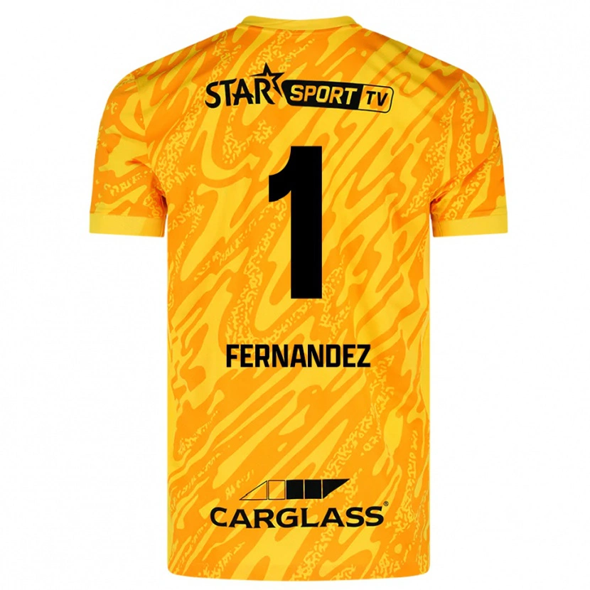 DanxenキッズElias Gonzalez Fernandez#1オレンジ 黄色 黒ゴールキーパー シャツ2025/26ジャージーユニフォーム