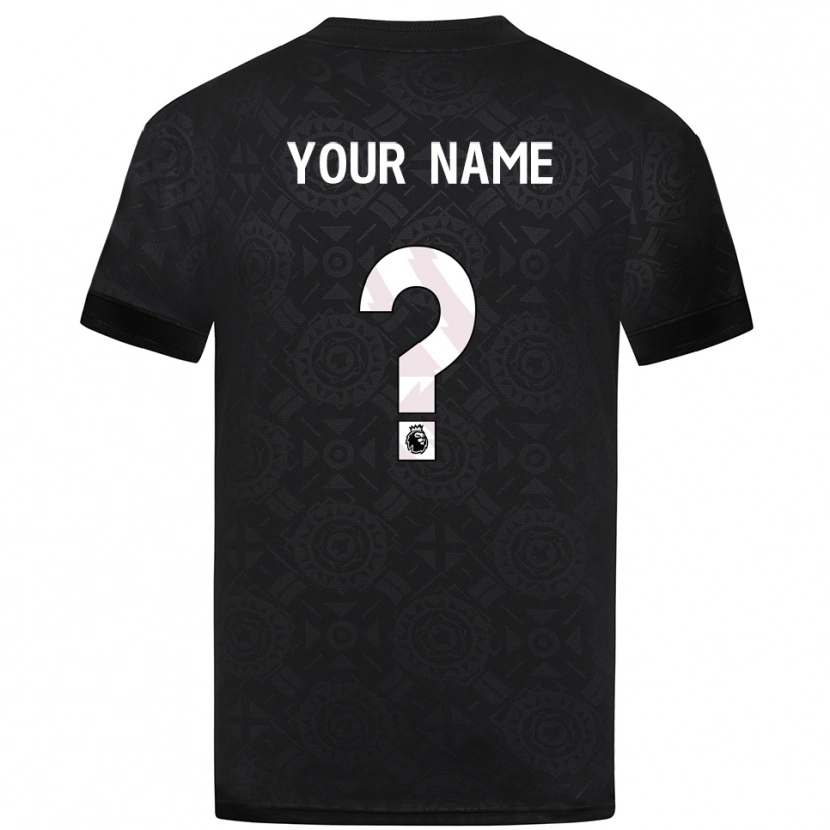 Danxenキッズウルヴァーハンプトン・ワンダラーズFC黒 白ゴールキーパー シャツ2025/26ジャージーユニフォーム