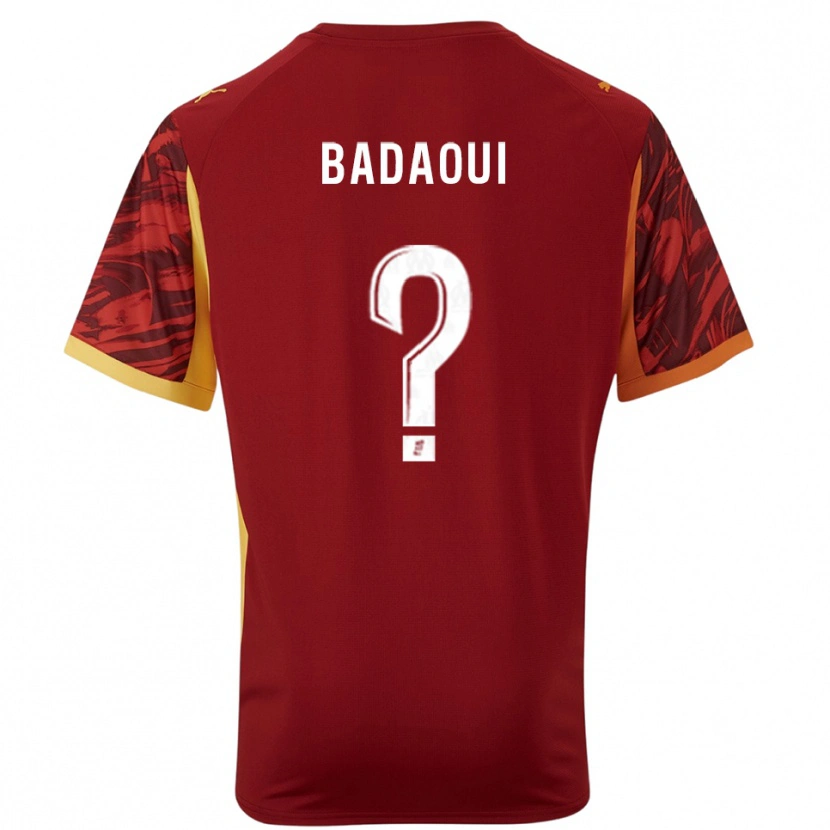 DanxenキッズYassine Badaoui#0バーガンディブラウンゴールキーパー シャツ2025/26ジャージーユニフォーム