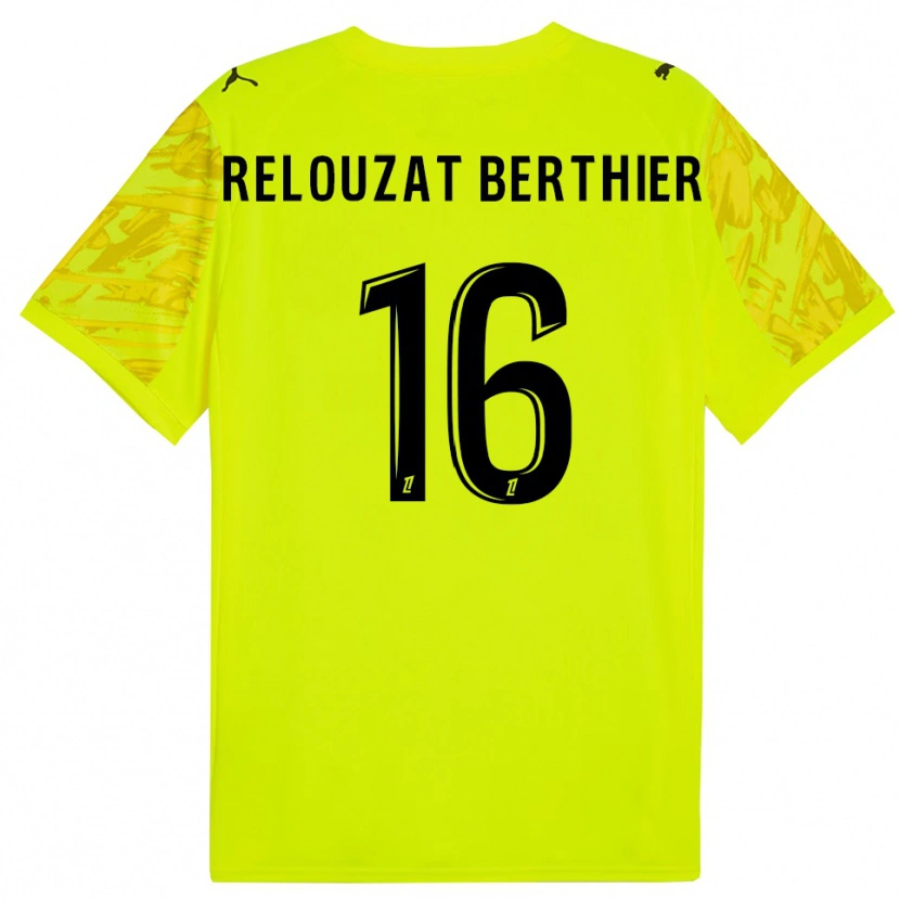 DanxenキッズMaxime Relouzat Berthier#16蛍光グリーンイエローゴールキーパー シャツ2025/26ジャージーユニフォーム
