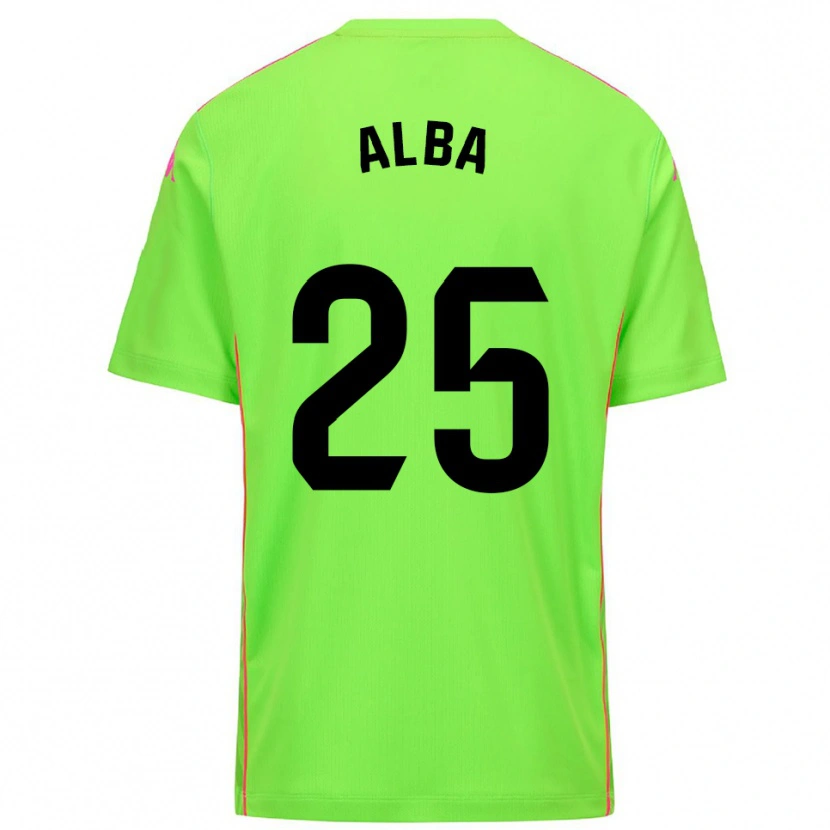 DanxenキッズAlba Acebes Rodríguez#25ライムディープピンクゴールキーパー シャツ2025/26ジャージーユニフォーム