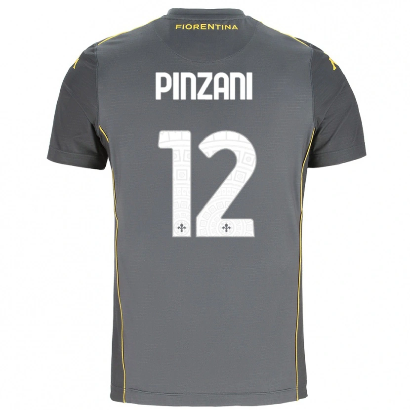 DanxenキッズLorenzo Pinzani#12ダークグレー黄ゴールキーパー シャツ2025/26ジャージーユニフォーム
