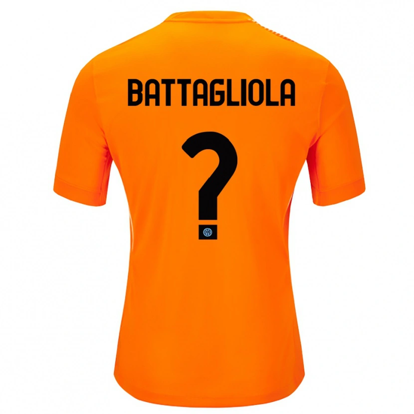 DanxenキッズLorenzo Battagliola#0ライトオレンジ黒ゴールキーパー シャツ2025/26ジャージーユニフォーム