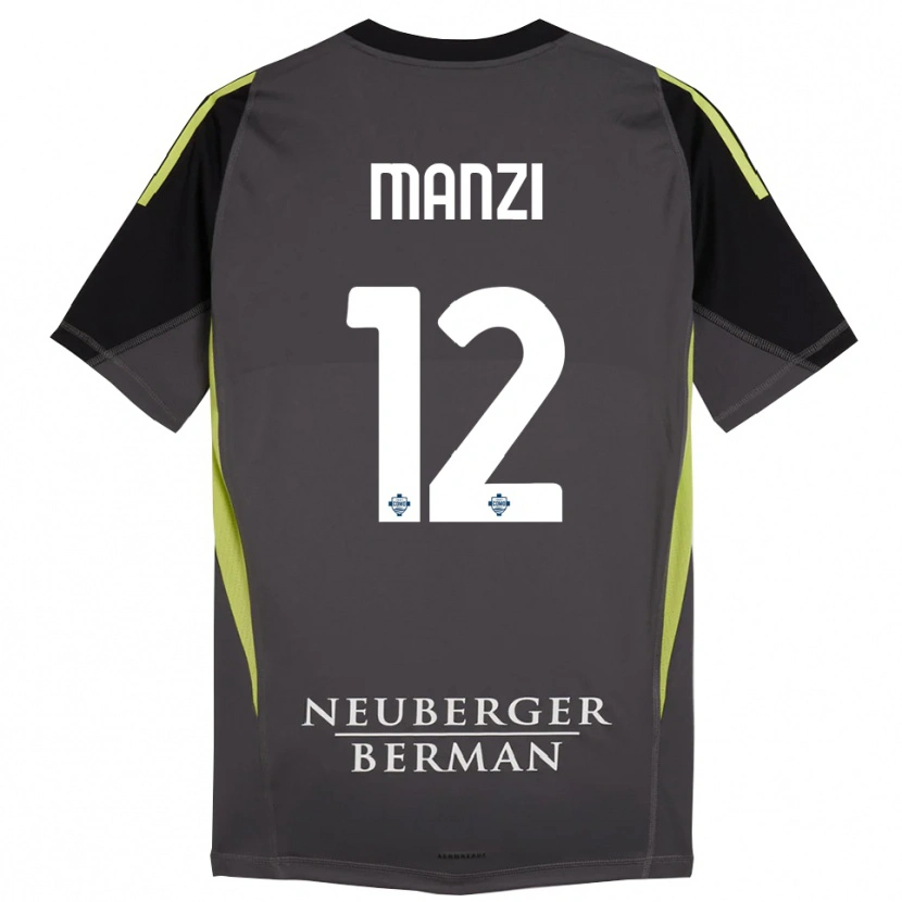 DanxenキッズFederico Manzi#12黒ライトグリーンゴールキーパー シャツ2025/26ジャージーユニフォーム