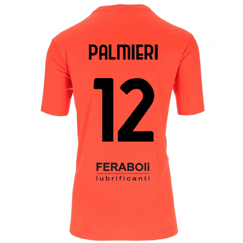 DanxenキッズCristian Palmieri#12オレンジ赤黒ゴールキーパー シャツ2025/26ジャージーユニフォーム