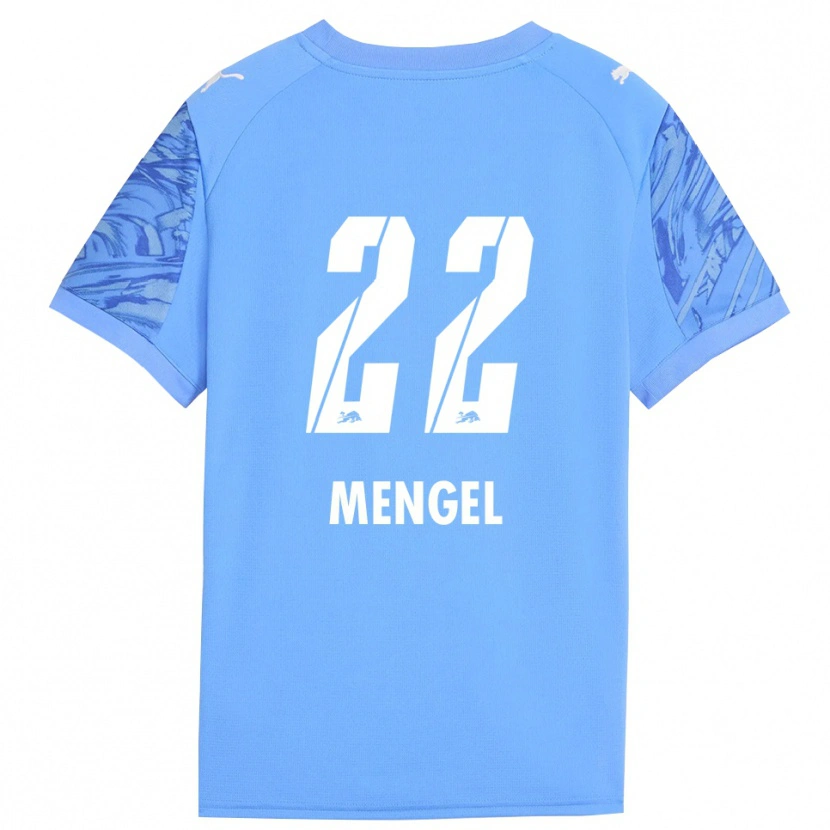DanxenキッズLuca Mengel#22ロイヤルブルー赤ゴールキーパー シャツ2025/26ジャージーユニフォーム