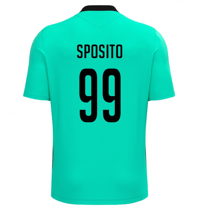 DanxenキッズAlex Sposito#99ターコイズブラックゴールキーパー シャツ2025/26ジャージーユニフォーム