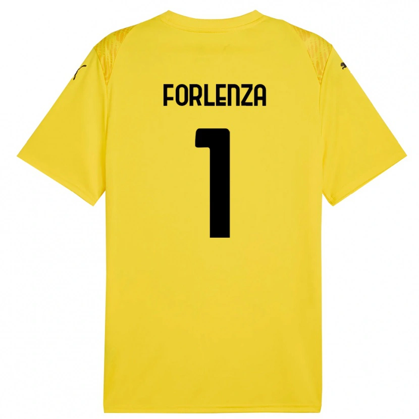 DanxenキッズCarlo Forlenza#1イエローブラックゴールキーパー シャツ2025/26ジャージーユニフォーム