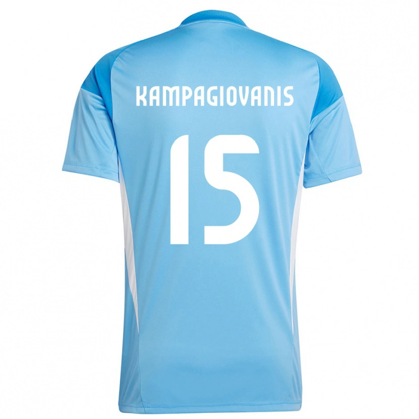 DanxenキッズAnastasios Kampagiovanis#15ディープスカイブルーゴールキーパー シャツ2025/26ジャージーユニフォーム