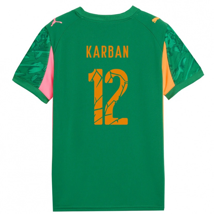 DanxenキッズYevheniia Karban#12グリーンオレンジピンクゴールキーパー シャツ2025/26ジャージーユニフォーム