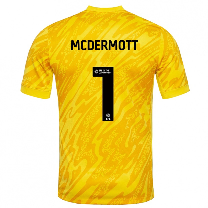 DanxenキッズConal McDermott#1イエロー ブラックゴールキーパー シャツ2025/26ジャージーユニフォーム