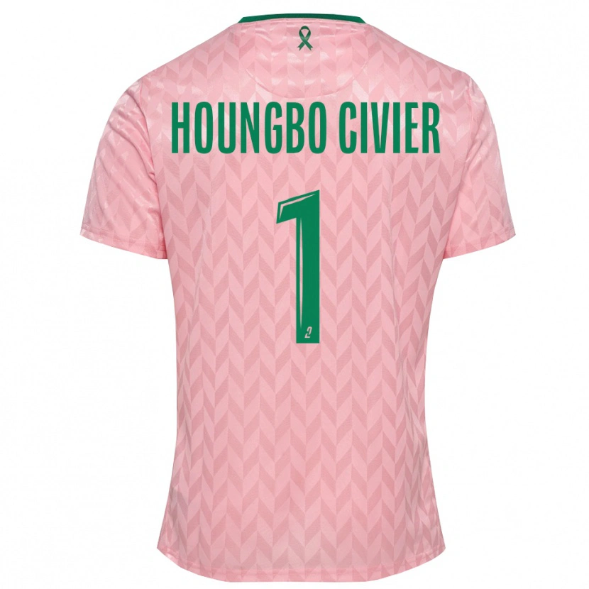 DanxenキッズMatéo Houngbo Civier#1ピンク グリーンゴールキーパー シャツ2025/26ジャージーユニフォーム