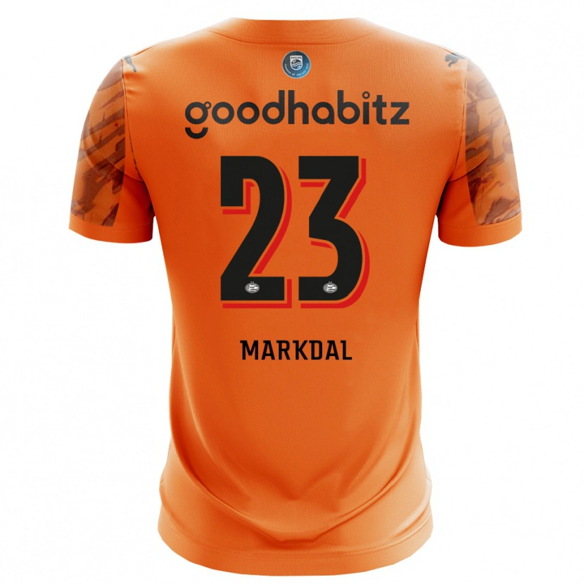 DanxenキッズMikkel Markdal#23オレンジ 黒ゴールキーパー シャツ2025/26ジャージーユニフォーム