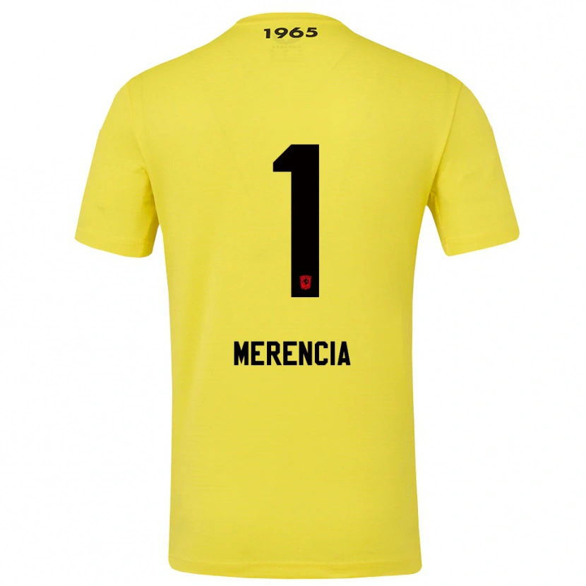 DanxenキッズLeandro Merencia#1黄色 黒ゴールキーパー シャツ2025/26ジャージーユニフォーム