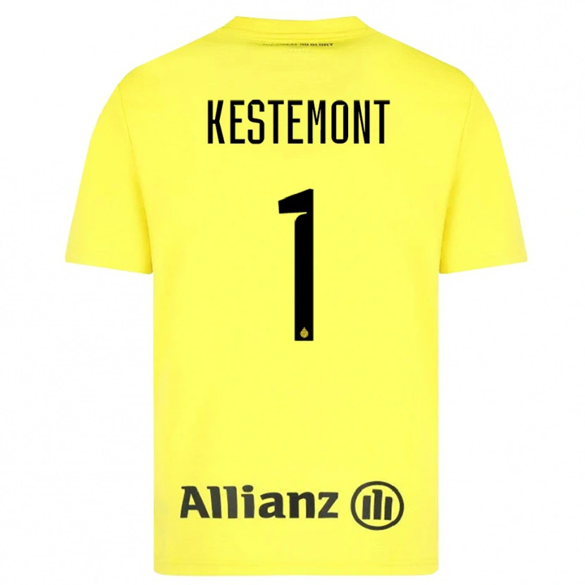 DanxenキッズThibeau Kestemont#1黄色 黒ゴールキーパー シャツ2025/26ジャージーユニフォーム