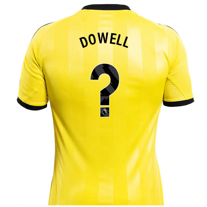 DanxenキッズRoman Dowell#0黄色 黒ゴールキーパー シャツ2025/26ジャージーユニフォーム