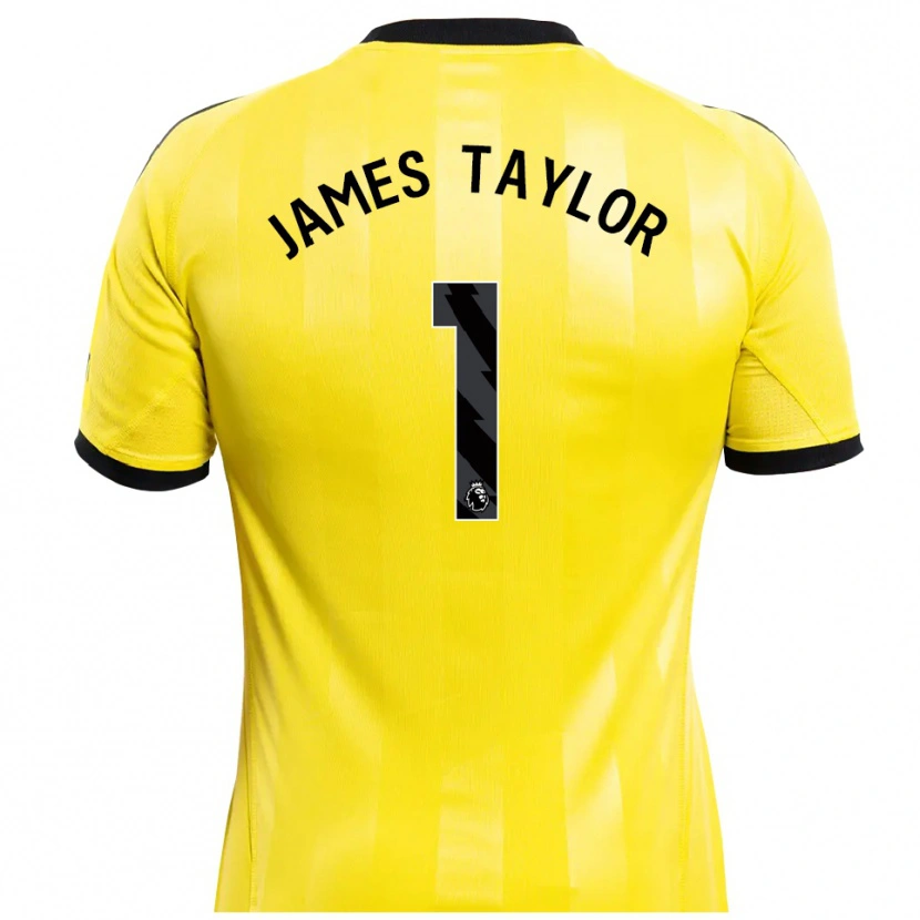 DanxenキッズJames Taylor#1黄色 黒ゴールキーパー シャツ2025/26ジャージーユニフォーム