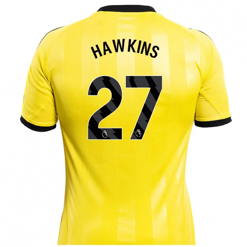 DanxenキッズHannah Hawkins#27黄色 黒ゴールキーパー シャツ2025/26ジャージーユニフォーム