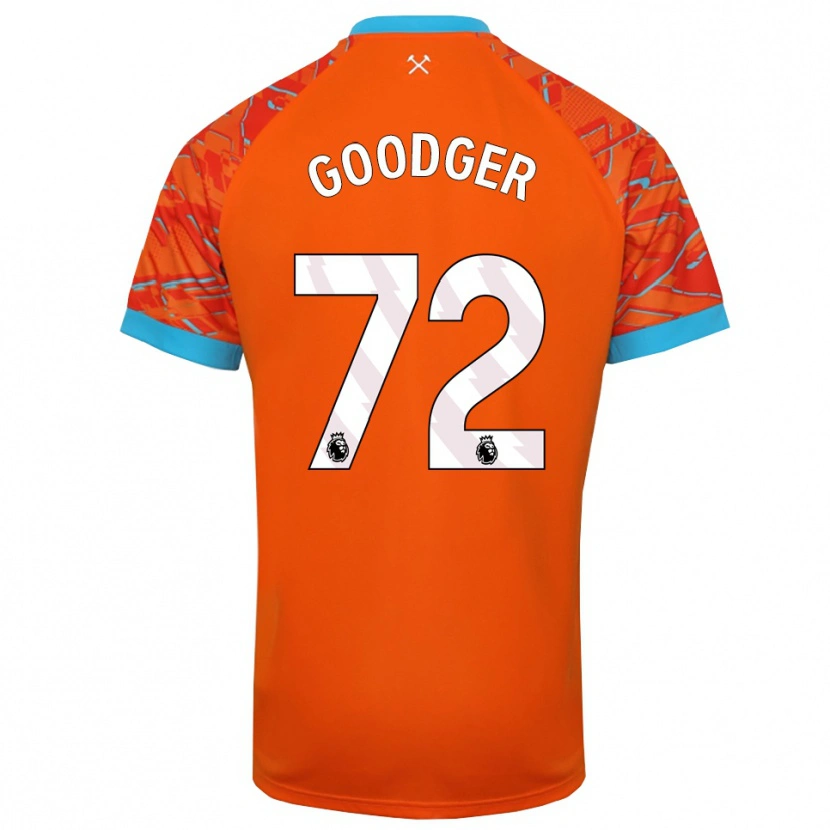 DanxenキッズTommy Goodger#72オレンジ 白ゴールキーパー シャツ2025/26ジャージーユニフォーム