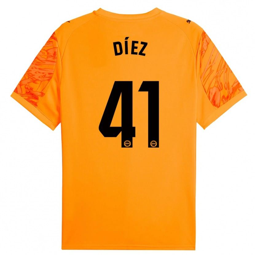 DanxenキッズVictor Díez#41オレンジブラックゴールキーパー シャツ2025/26ジャージーユニフォーム