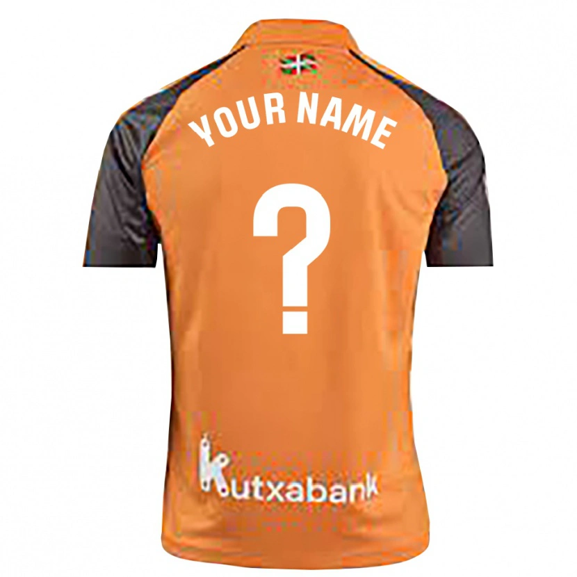 Danxenキッズレアル・ソシエダブラックオレンジゴールキーパー シャツ2025/26ジャージーユニフォーム