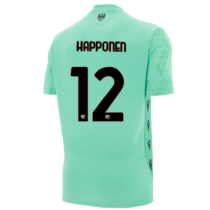 DanxenキッズUkko Happonen#12ミントブルー黒ゴールキーパー シャツ2025/26ジャージーユニフォーム