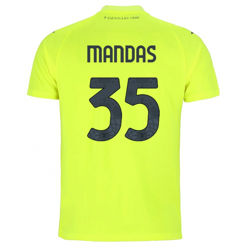 Danxenキッズクリストス・マンダス#35蛍光グリーンゴールキーパー シャツ2025/26ジャージーユニフォーム