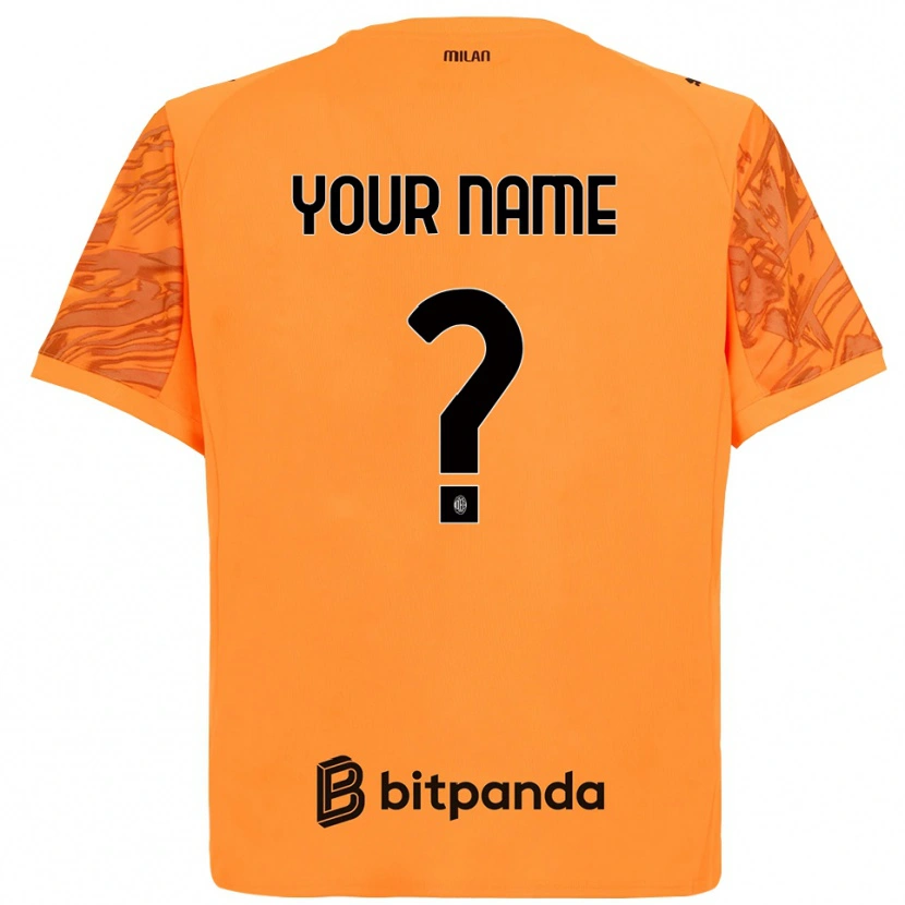 DanxenキッズACミランオレンジ黄黒ゴールキーパー シャツ2025/26ジャージーユニフォーム