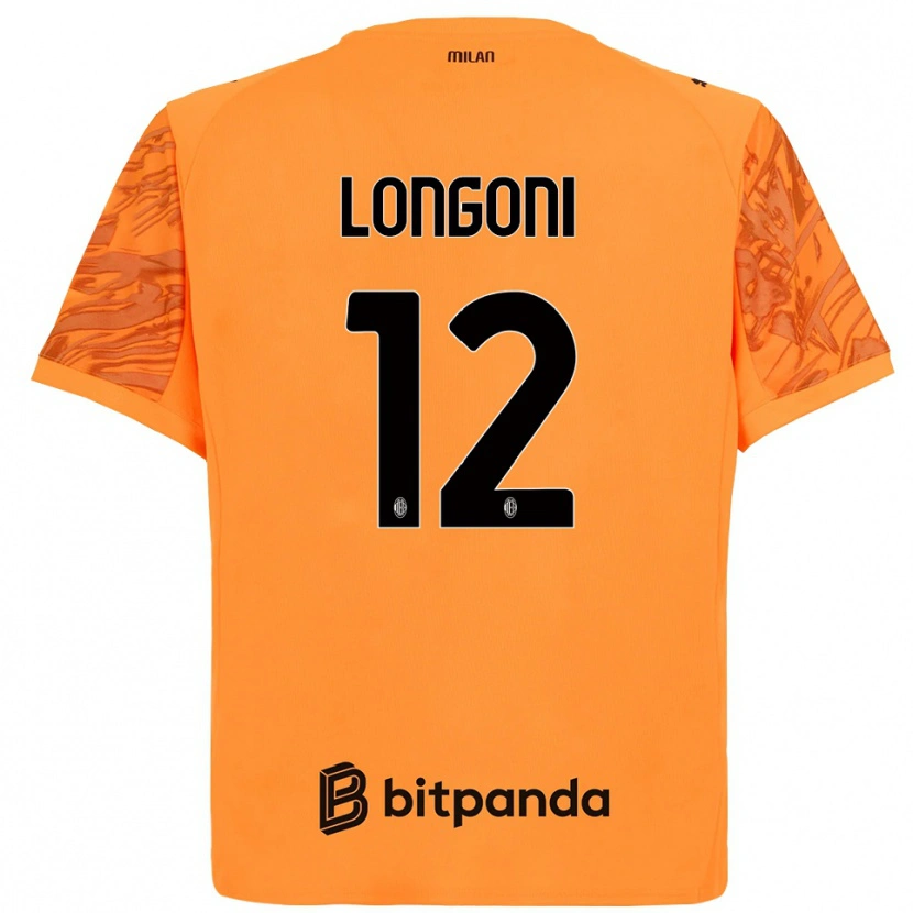 DanxenキッズAlessandro Longoni#12オレンジ黄黒ゴールキーパー シャツ2025/26ジャージーユニフォーム