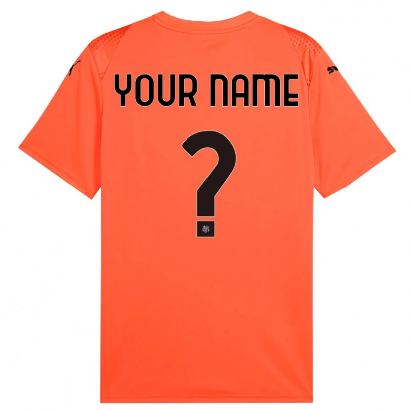 DanxenキッズUSサッスオーロ・カルチョオレンジ黒ゴールキーパー シャツ2025/26ジャージーユニフォーム