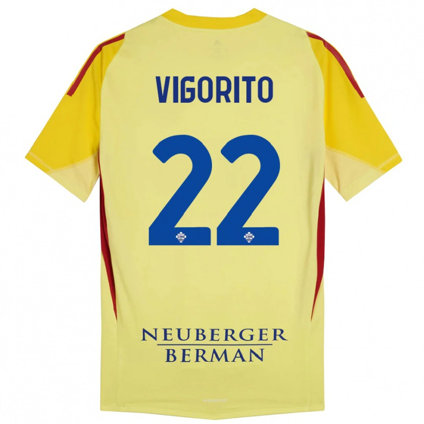 DanxenキッズMauro Vigorito#22ライト黄黒ゴールキーパー シャツ2025/26ジャージーユニフォーム