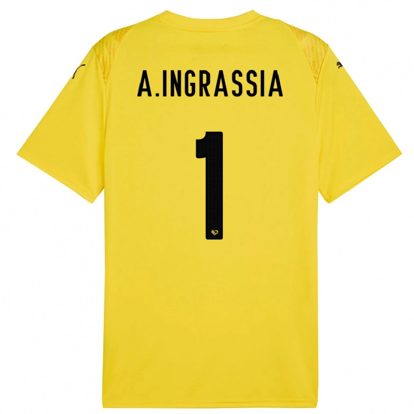 DanxenキッズAntonio Ingrassia#1イエローブラックゴールキーパー シャツ2025/26ジャージーユニフォーム